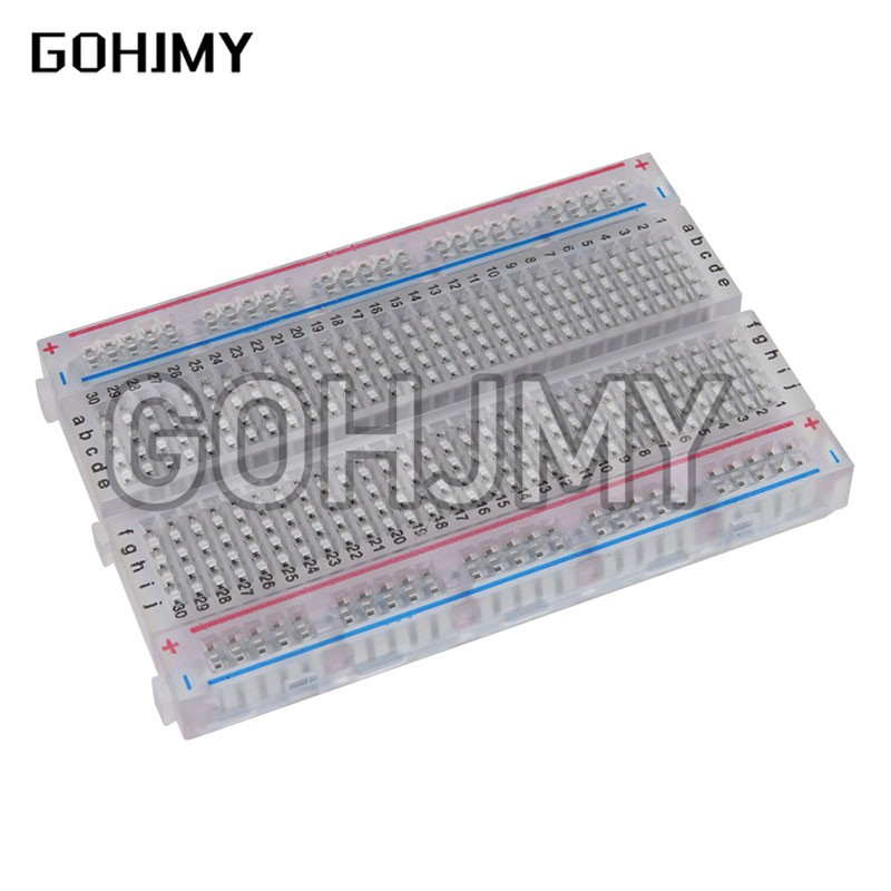 Breadboard 400 Point - Mini placa transparente do pão, tamanho