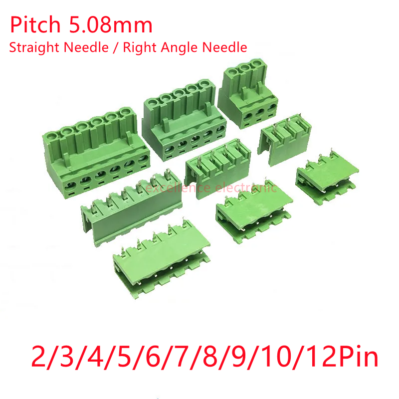 Screw Terminal Block - 5 pares 5.08mm bloco terminal 2/3/4/5/6/7/8/9/10/12p