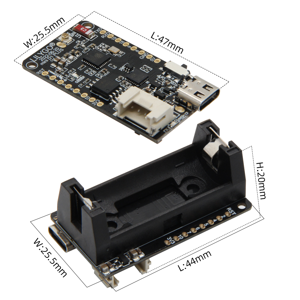 LILYGO® TTGO T-OI Plus ESP32-C - Esp32 Battery Holder Lipo avaliação e preço