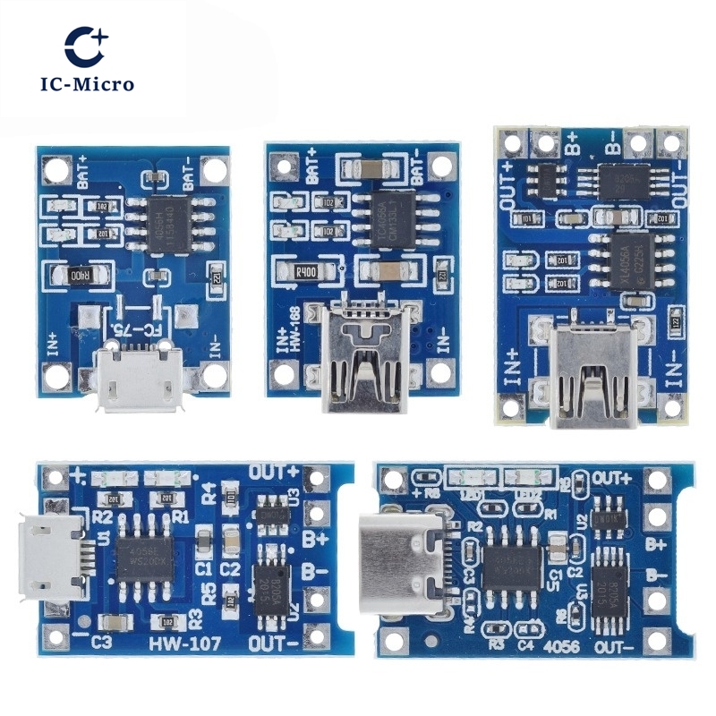 1/5 pces 5v 1a micro/tipo-c/mi - Tp4056 Module avaliação e preço